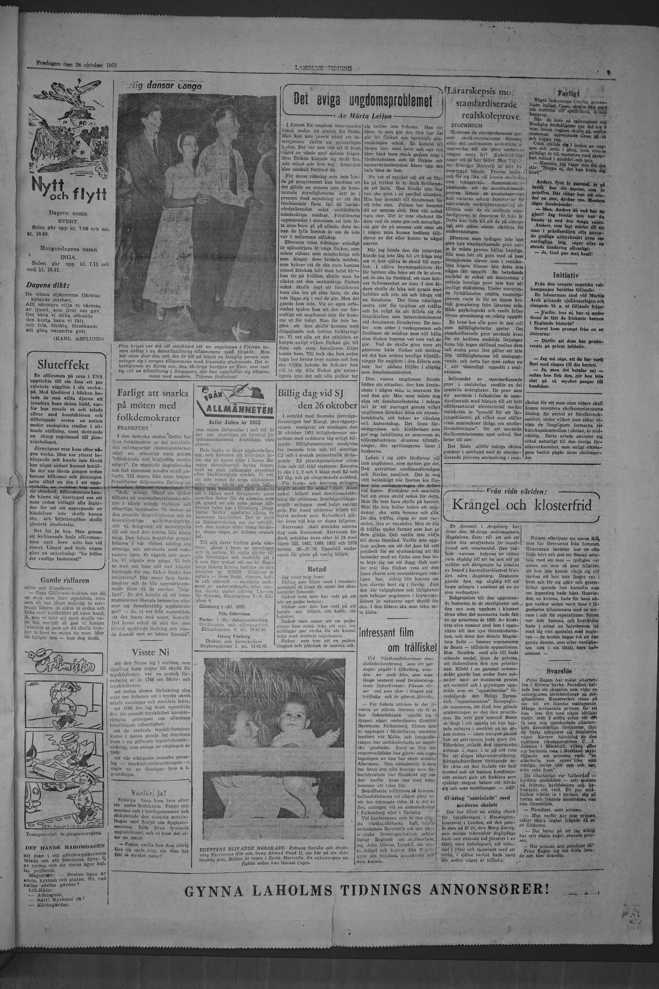 Laholms Tidning Fredag 24 oktober 1952, sida 7