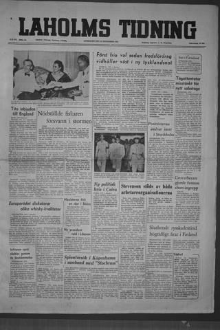 Förstasidan, Onsdag 24 september 1952