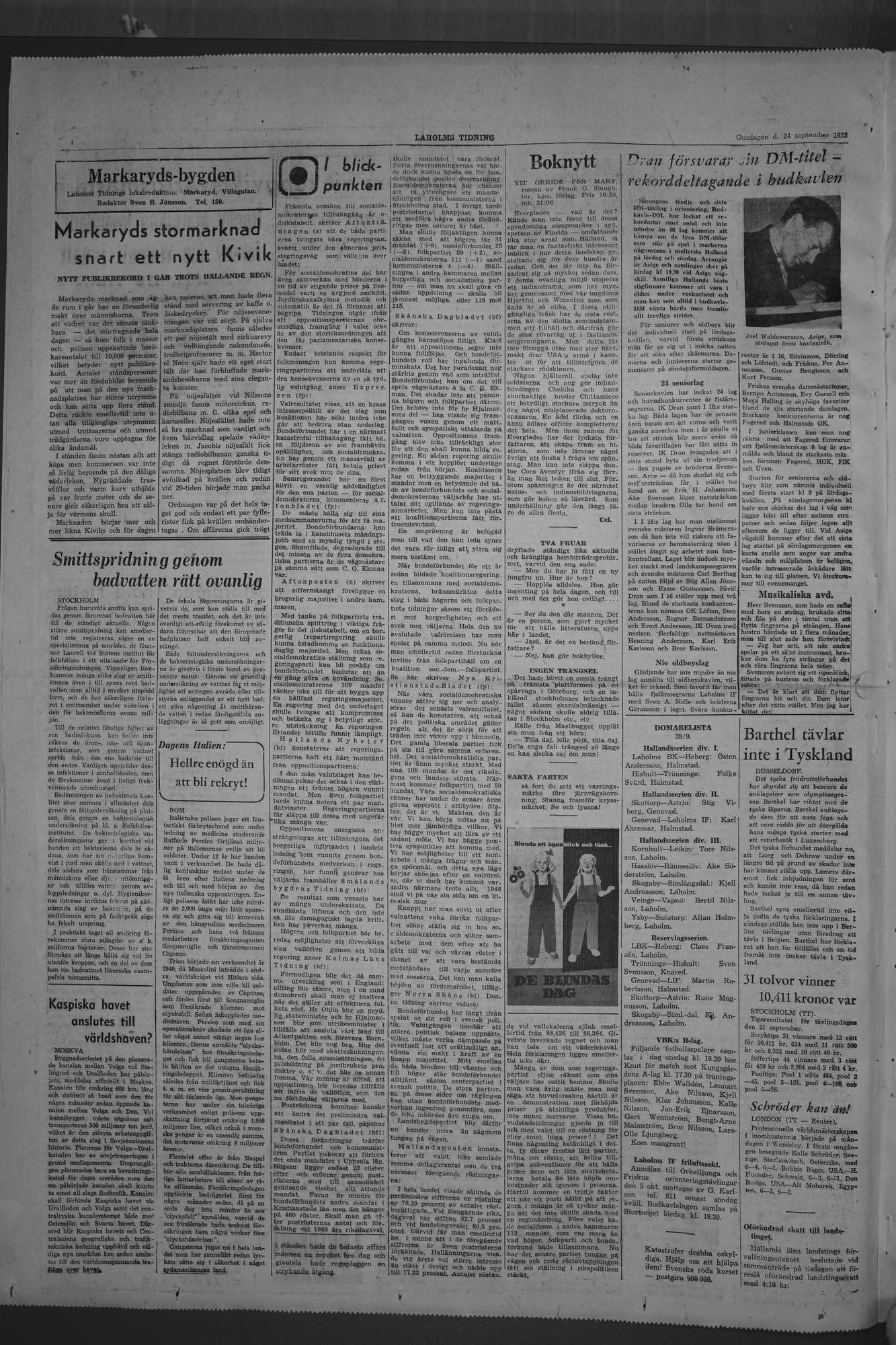 Laholms Tidning Onsdag 24 september 1952, sida 4