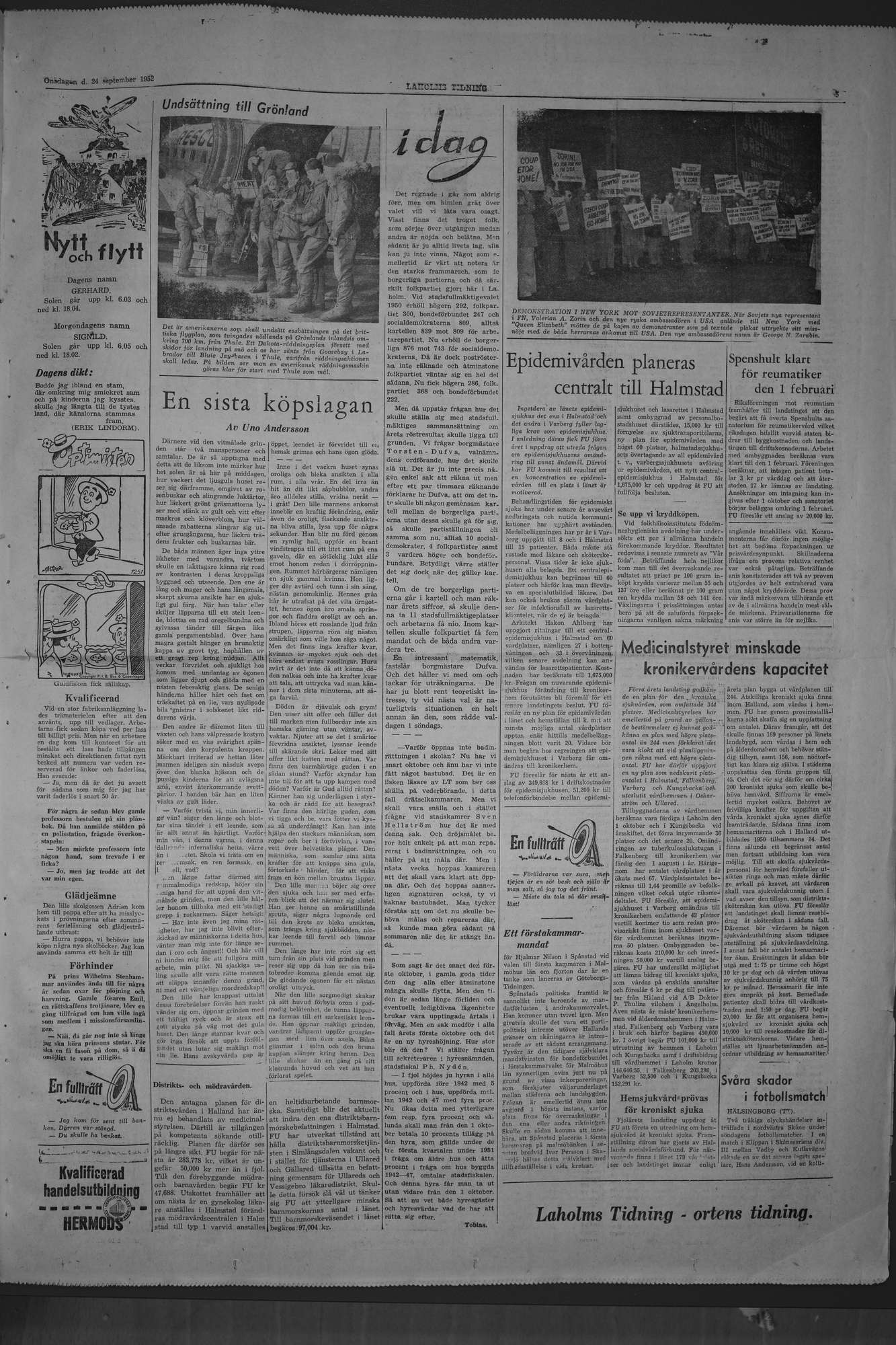 Laholms Tidning Onsdag 24 september 1952, sida 5