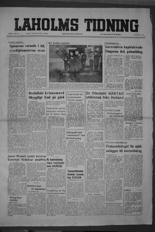 Förstasidan, Fredag 25 april 1952