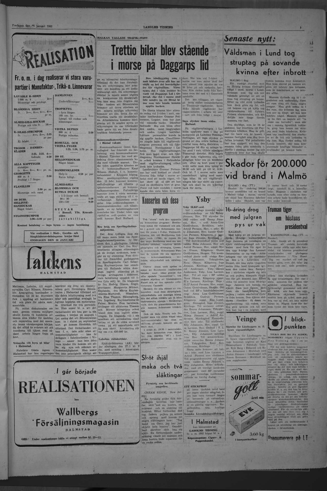 Laholms Tidning Fredag 25 januari 1952, sida 3