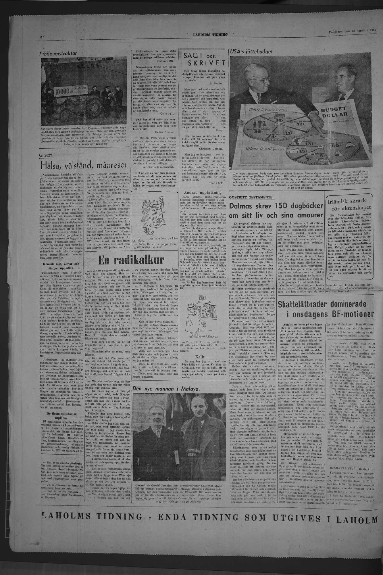 Laholms Tidning Fredag 25 januari 1952, sida 6