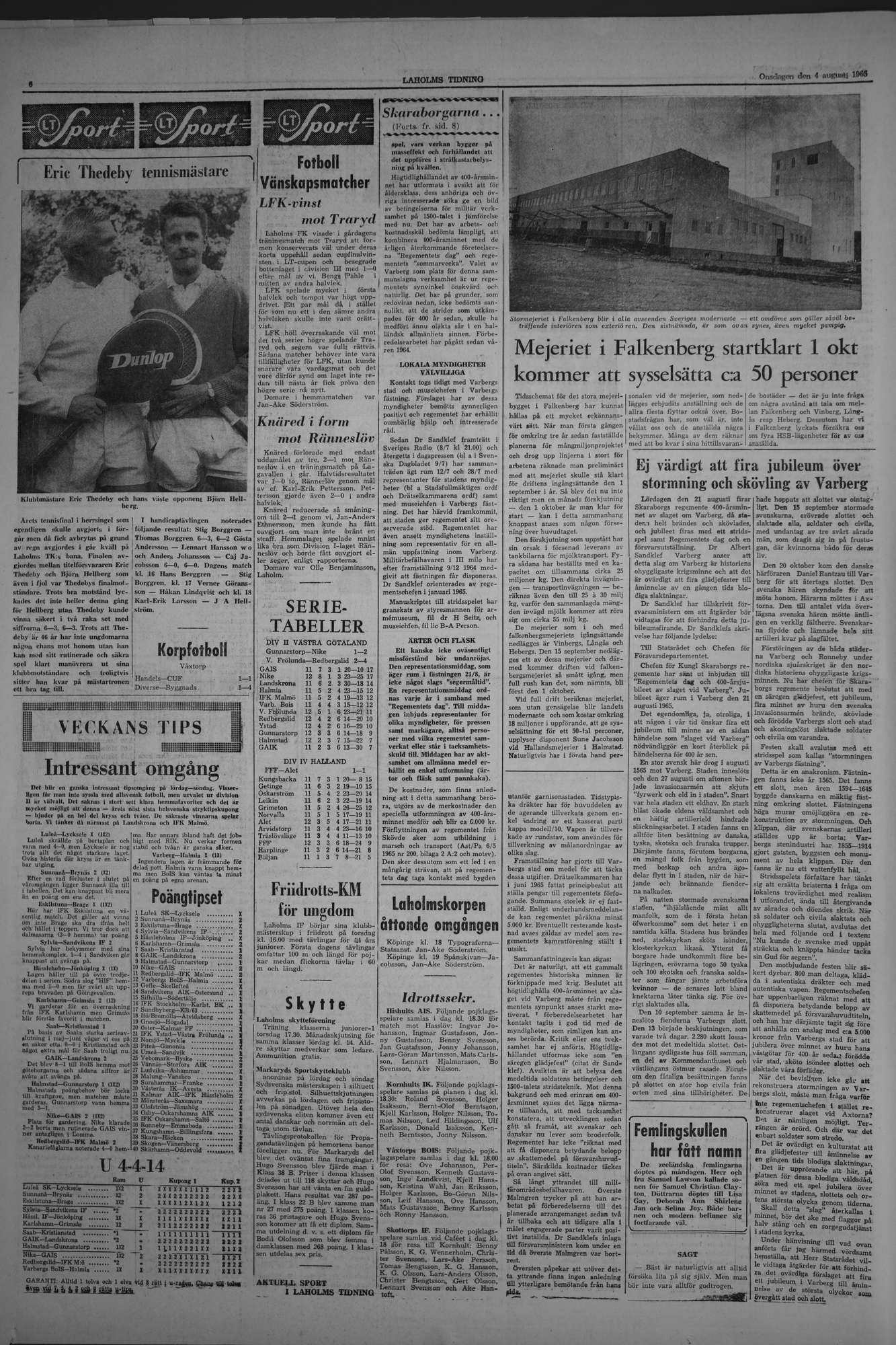 Laholms Tidning Onsdag 4 augusti 1965, sida 6