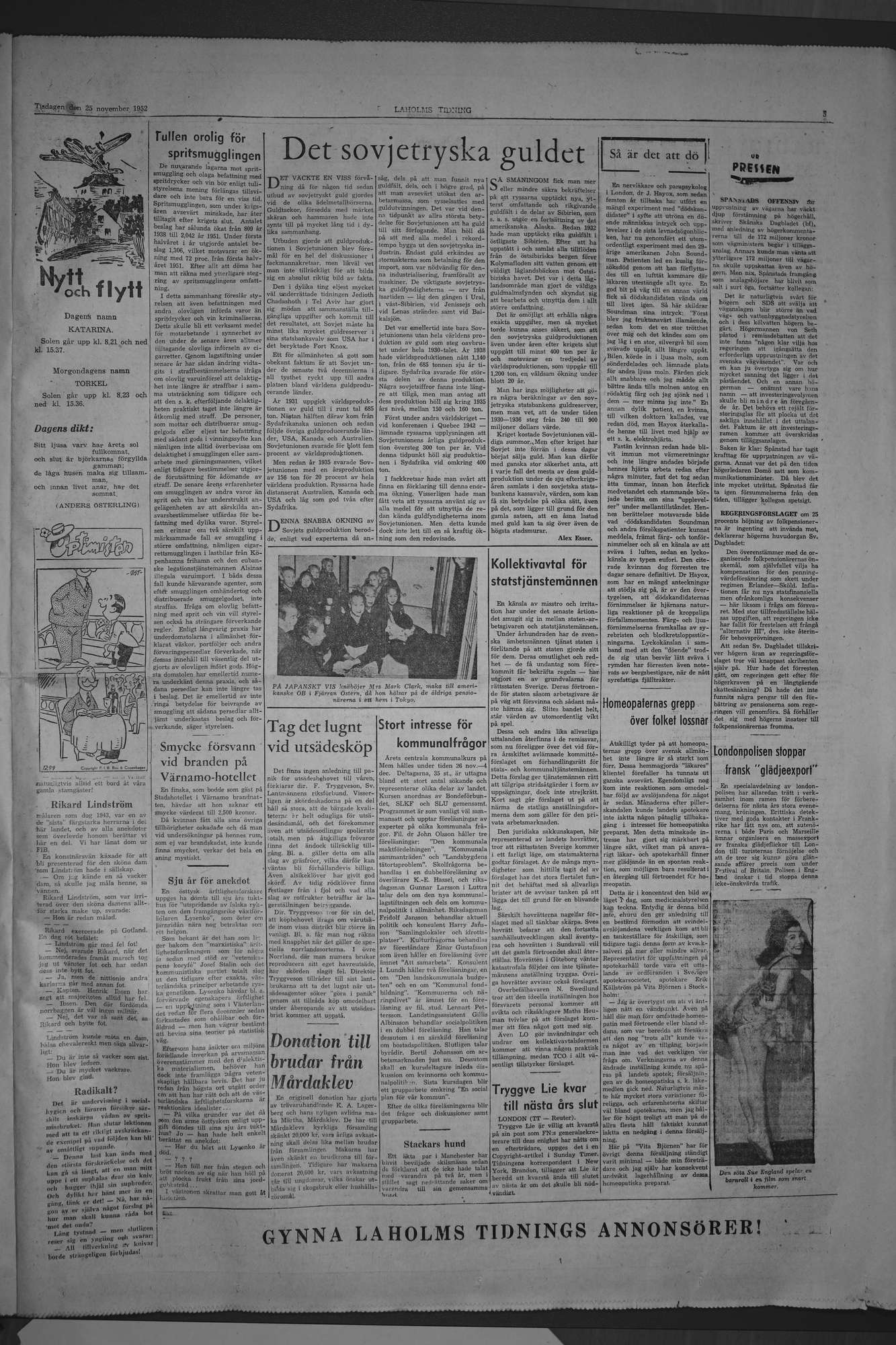 Laholms Tidning Tisdag 25 november 1952, sida 5
