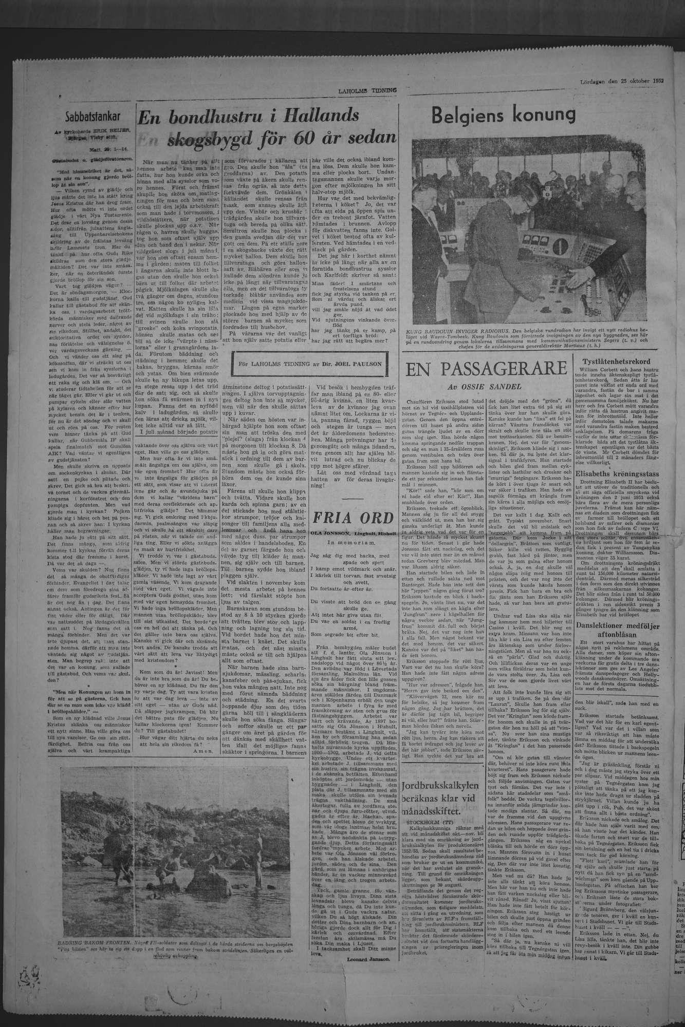 Laholms Tidning Lördag 25 oktober 1952, sida 6