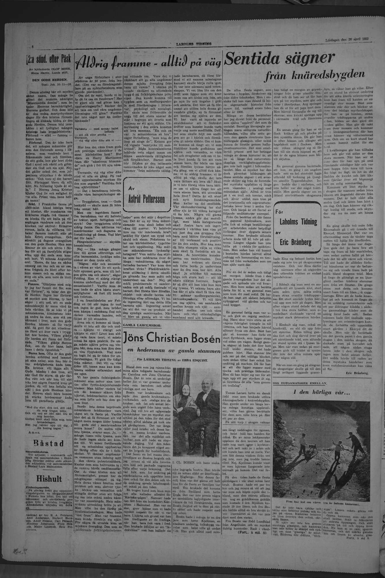 Laholms Tidning Lördag 26 april 1952, sida 6