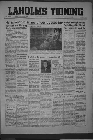 Förstasidan, Tisdag 26 februari 1952