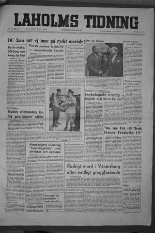 Förstasidan, Torsdag 26 juni 1952