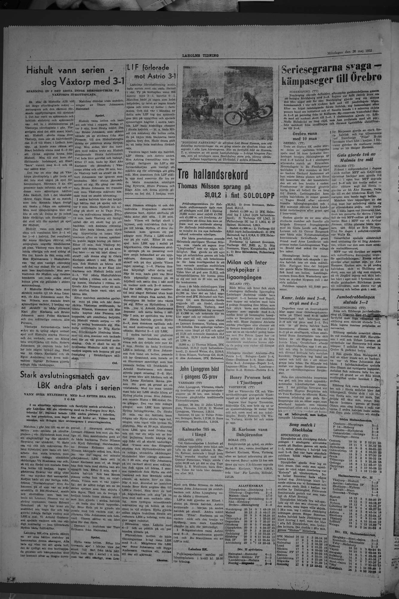 Laholms Tidning Måndag 26 maj 1952, sida 4