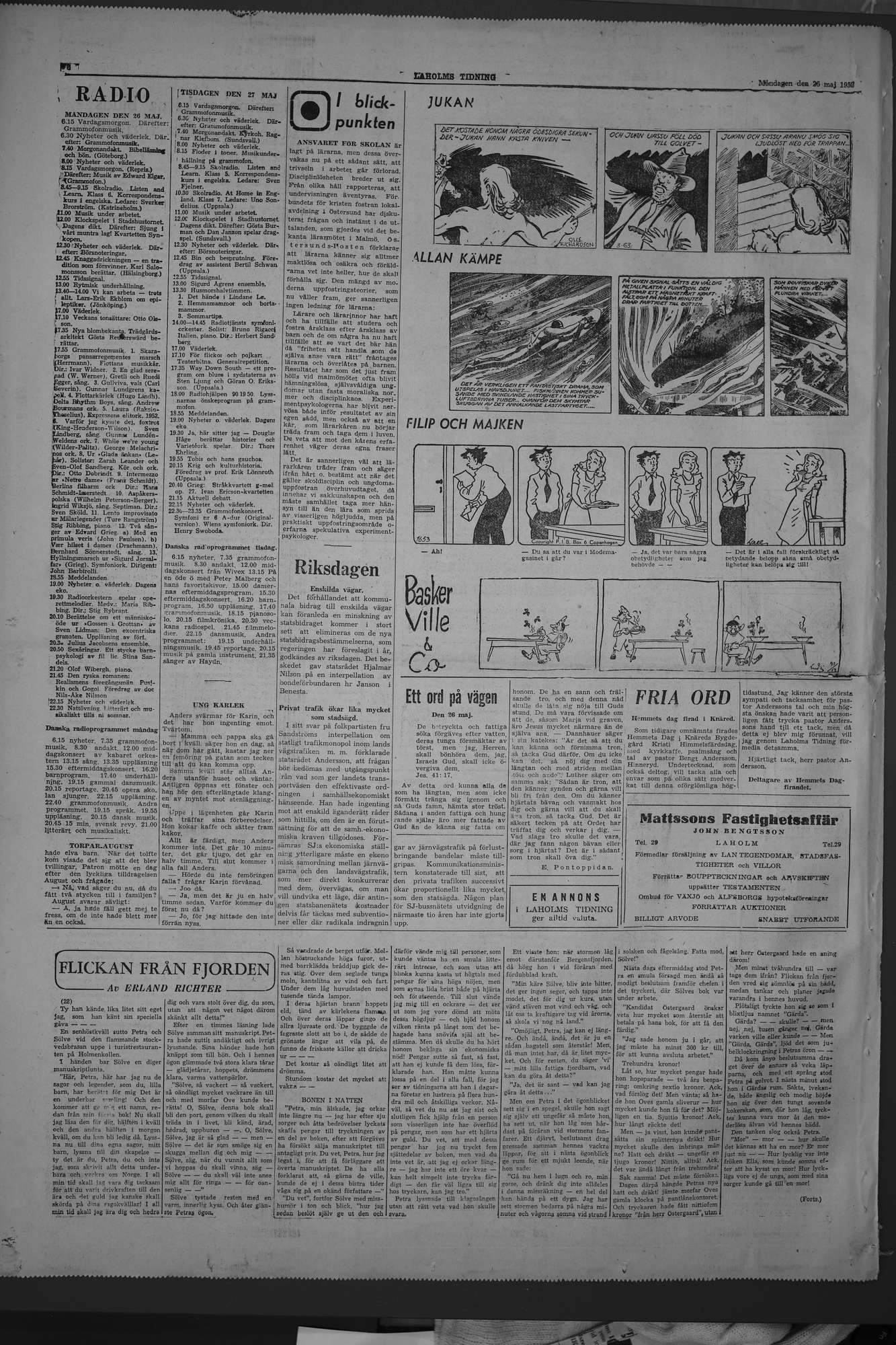 Laholms Tidning Måndag 26 maj 1952, sida 6