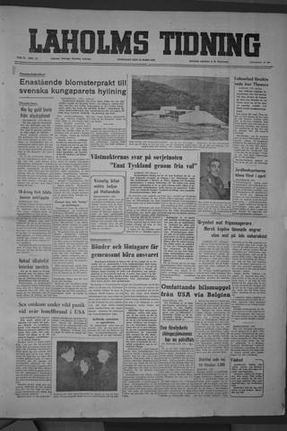 Förstasidan, Onsdag 26 mars 1952