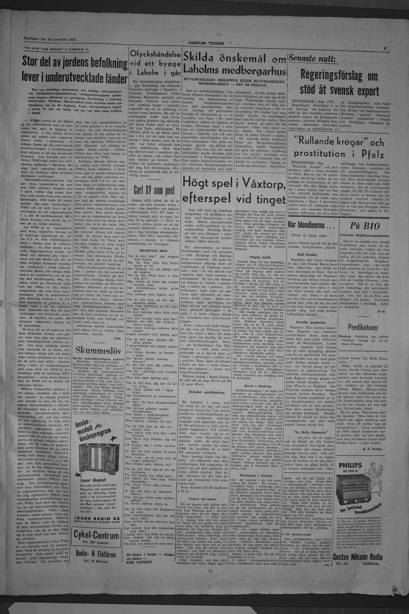 Laholms Tidning Onsdag 26 november 1952, sida 3