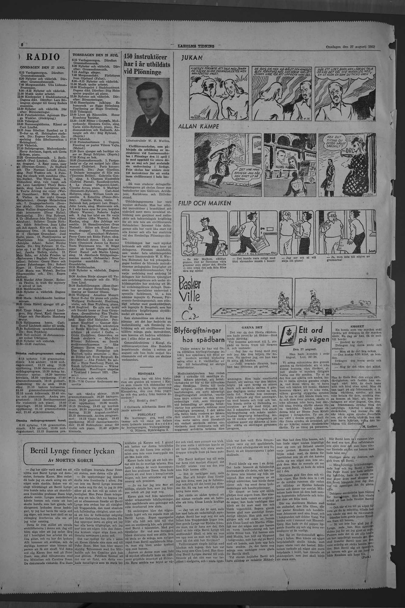 Laholms Tidning Onsdag 27 augusti 1952, sida 6