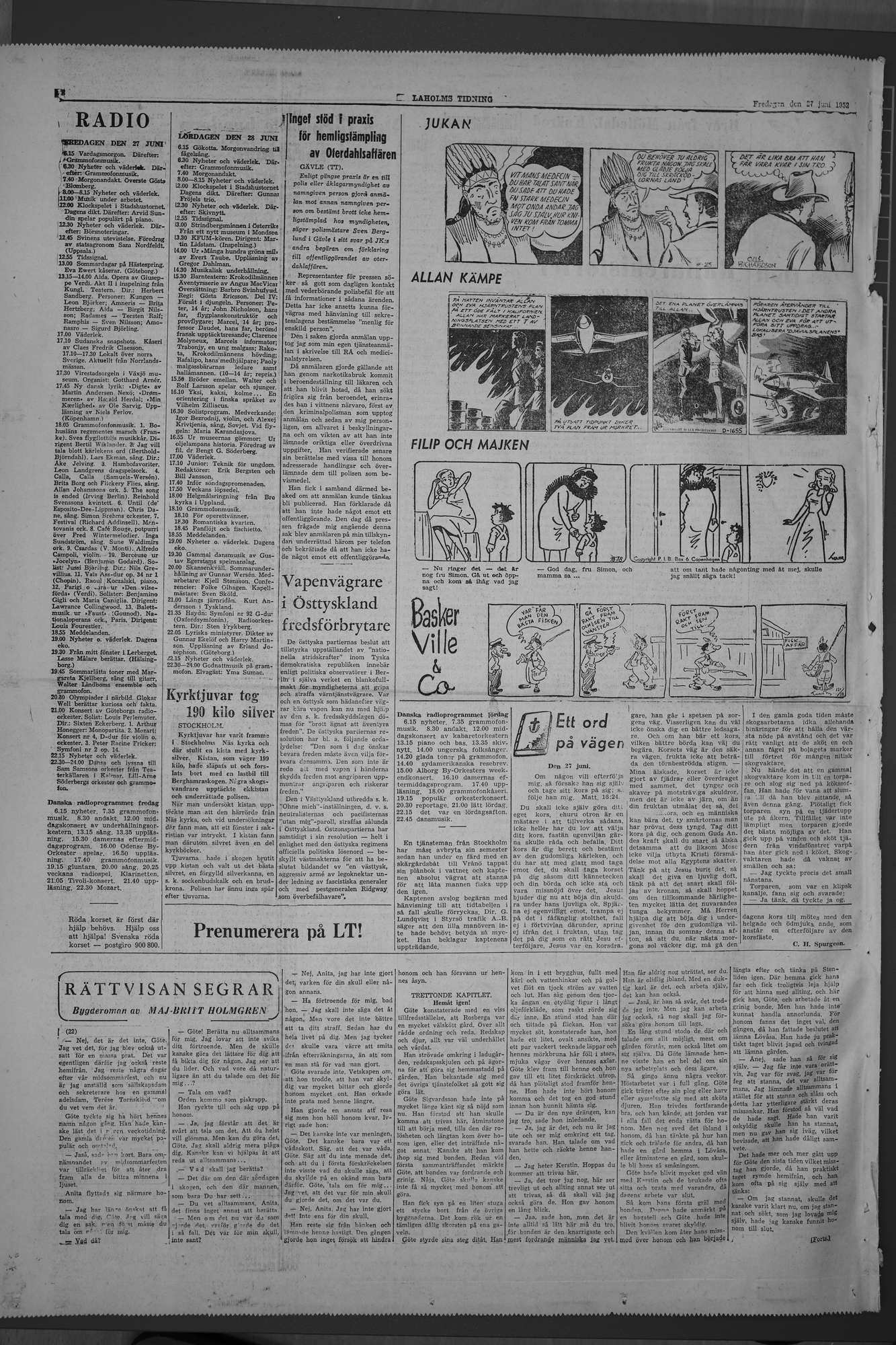 Laholms Tidning Fredag 27 juni 1952, sida 8