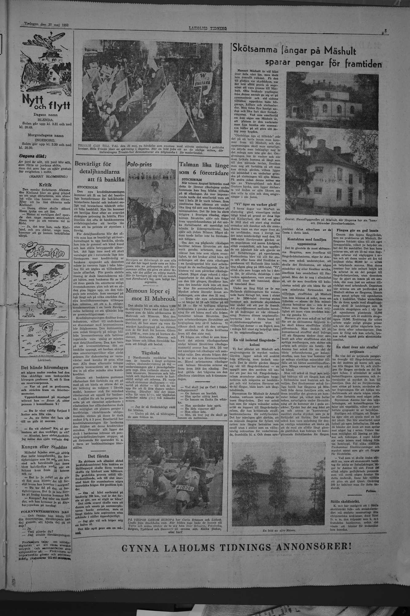 Laholms Tidning Tisdag 27 maj 1952, sida 4
