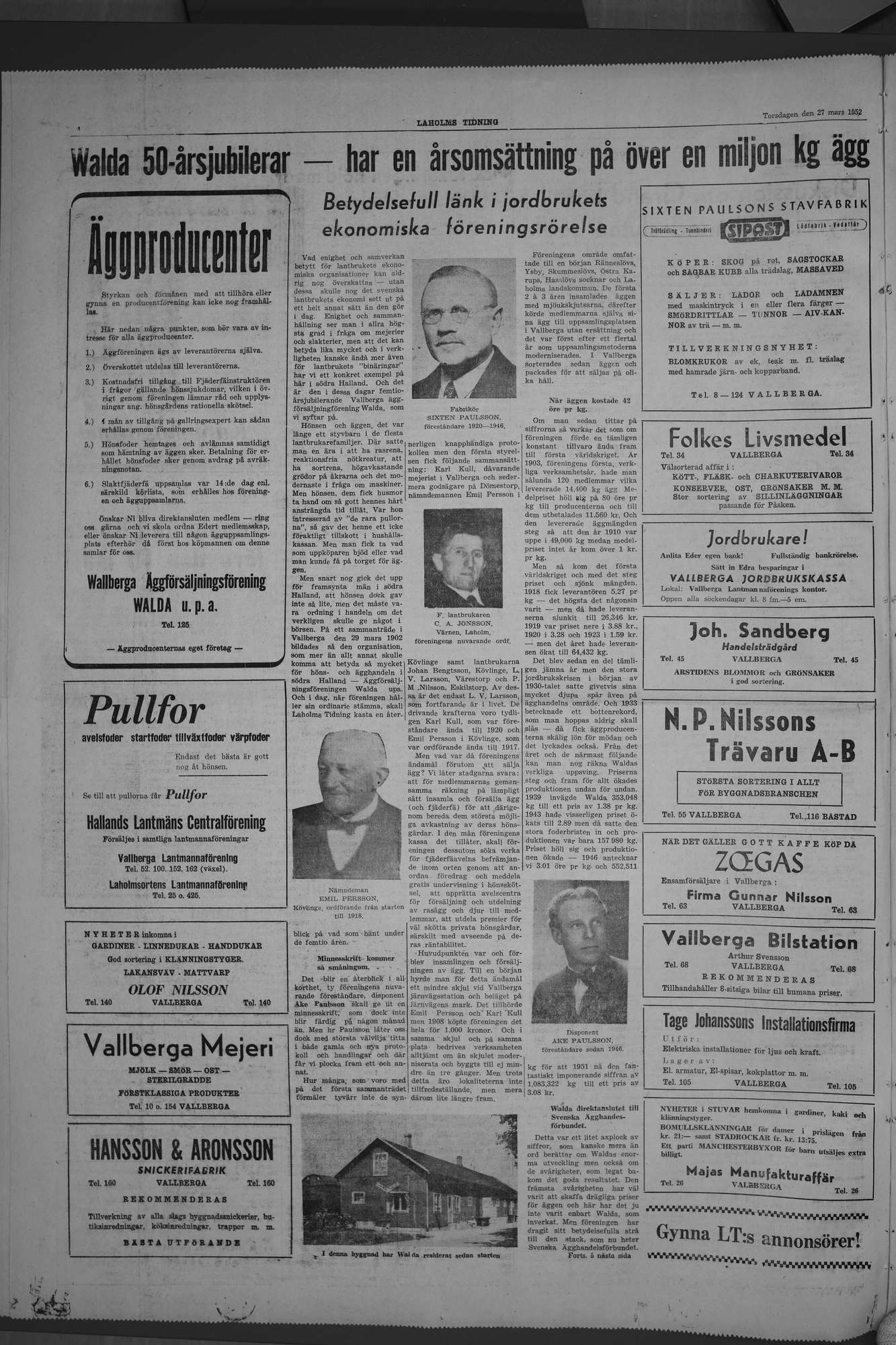 Laholms Tidning Torsdag 27 mars 1952, sida 4