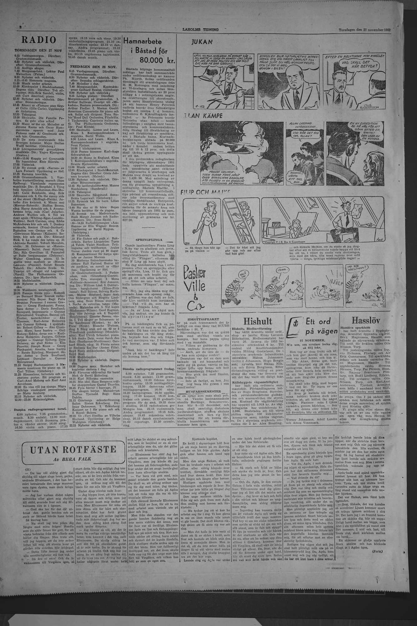 Laholms Tidning Torsdag 27 november 1952, sida 8