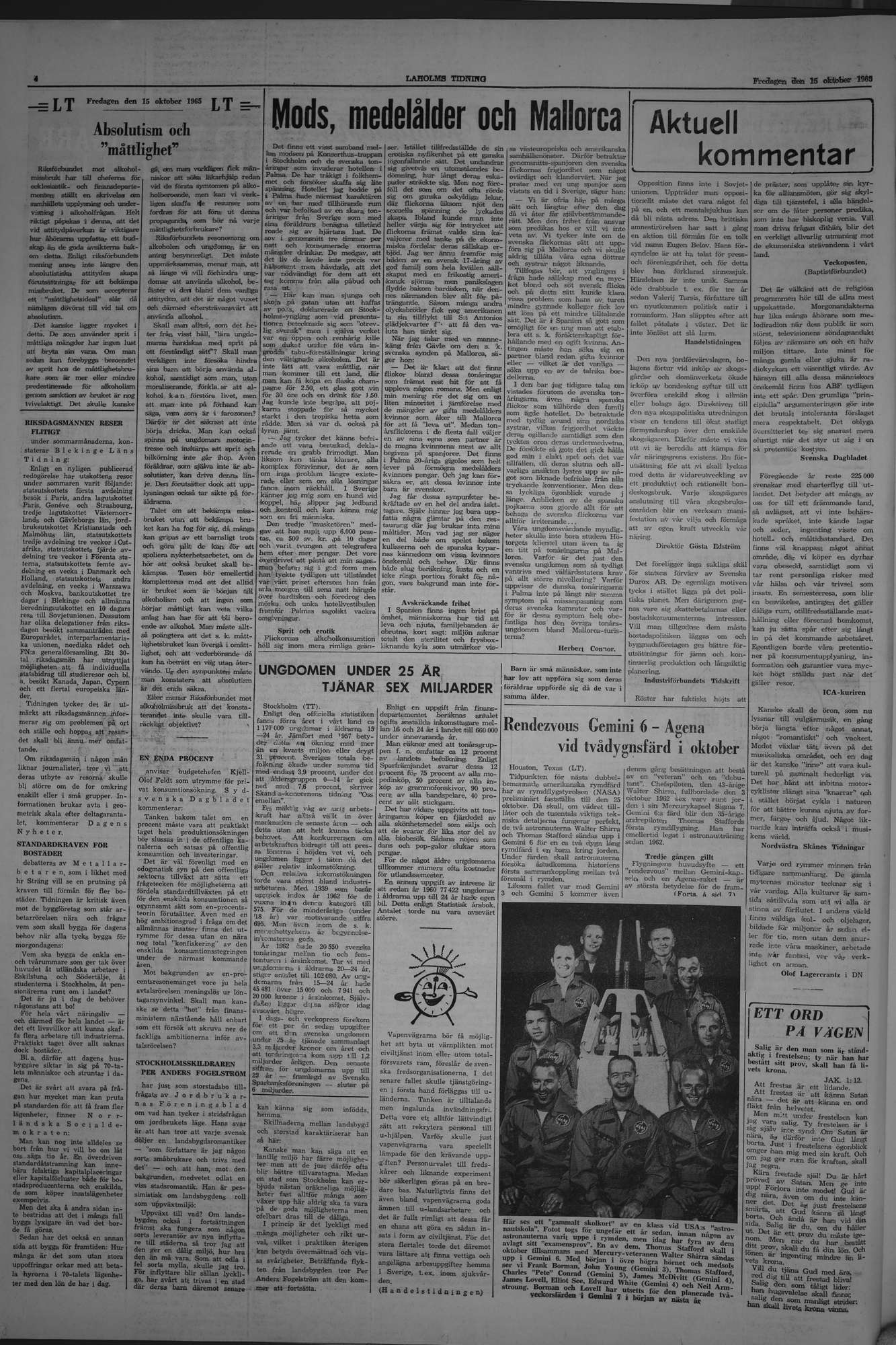 Laholms Tidning Fredag 15 oktober 1965, sida 4
