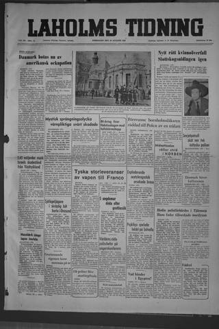 Förstasidan, Torsdag 28 augusti 1952