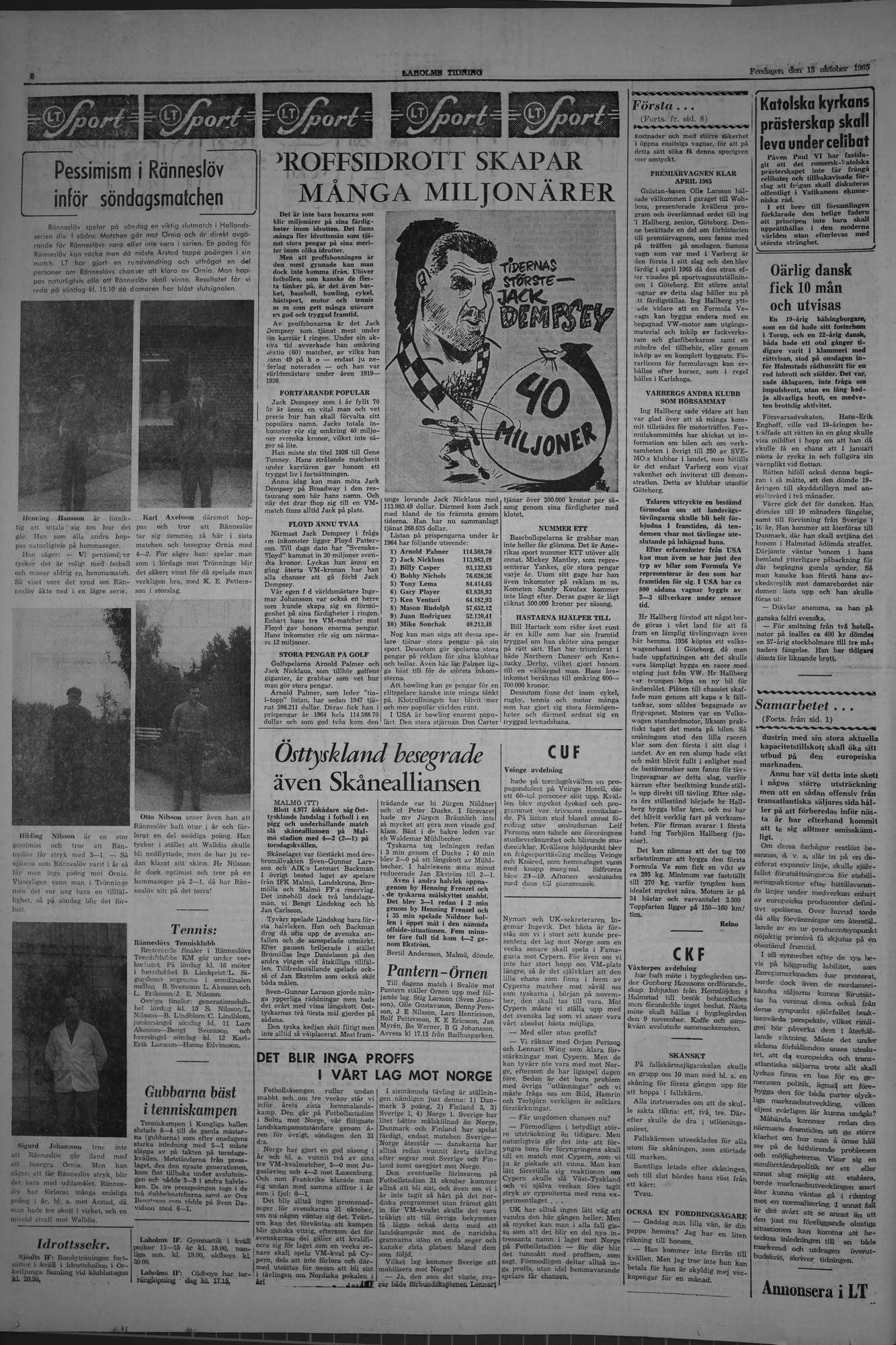Laholms Tidning Fredag 15 oktober 1965, sida 6