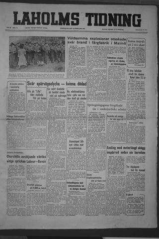 Förstasidan, Torsdag 28 februari 1952
