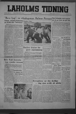 Förstasidan, Lördag 28 juni 1952