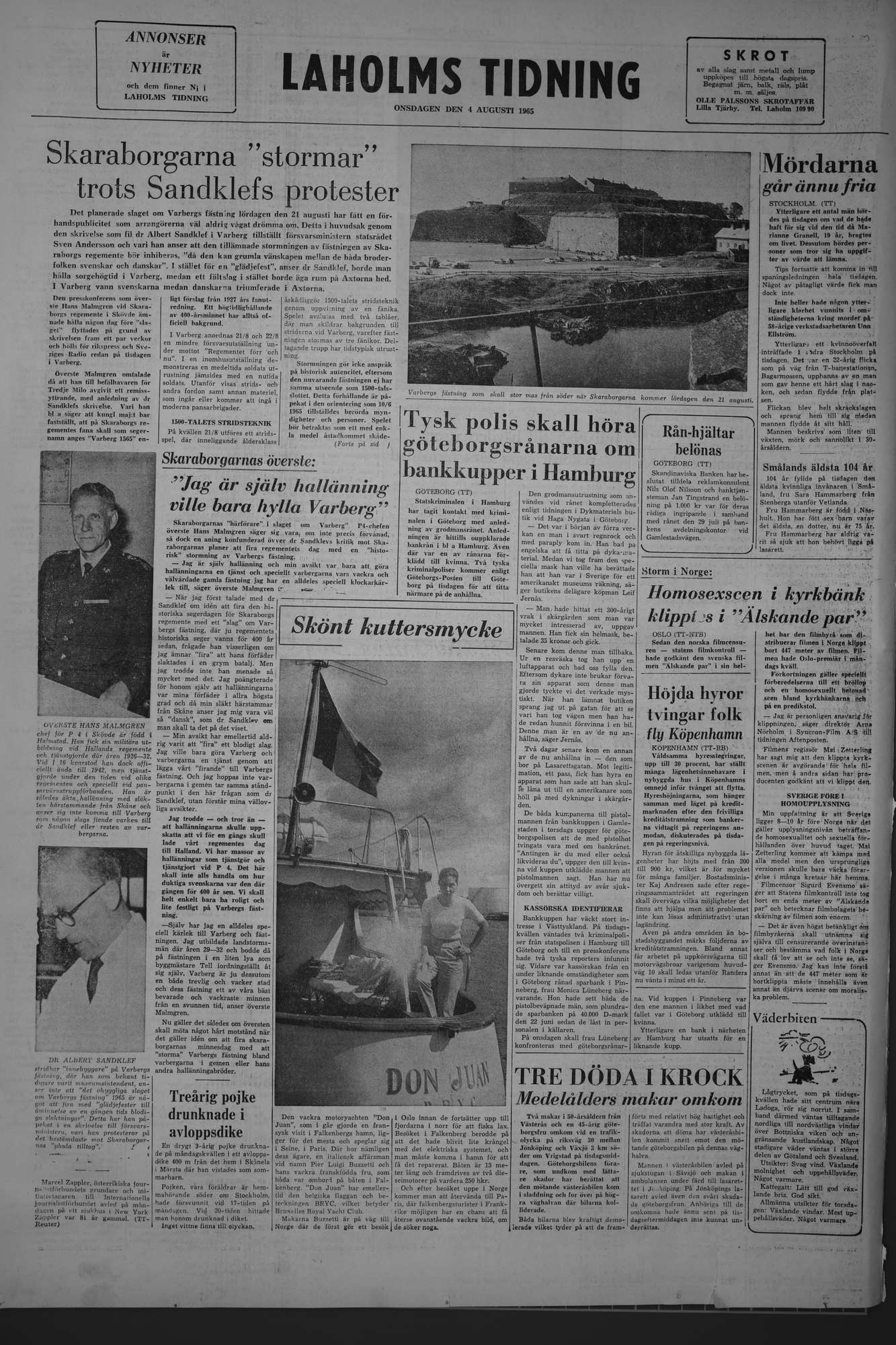 Laholms Tidning Onsdag 4 augusti 1965, sida 8