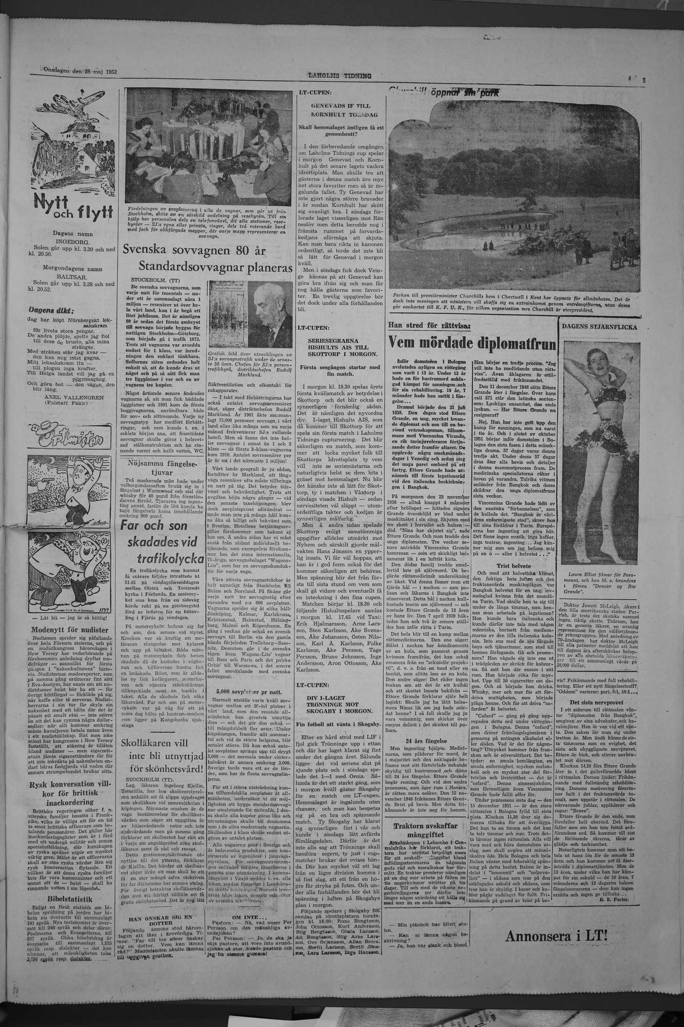 Laholms Tidning Onsdag 28 maj 1952, sida 5