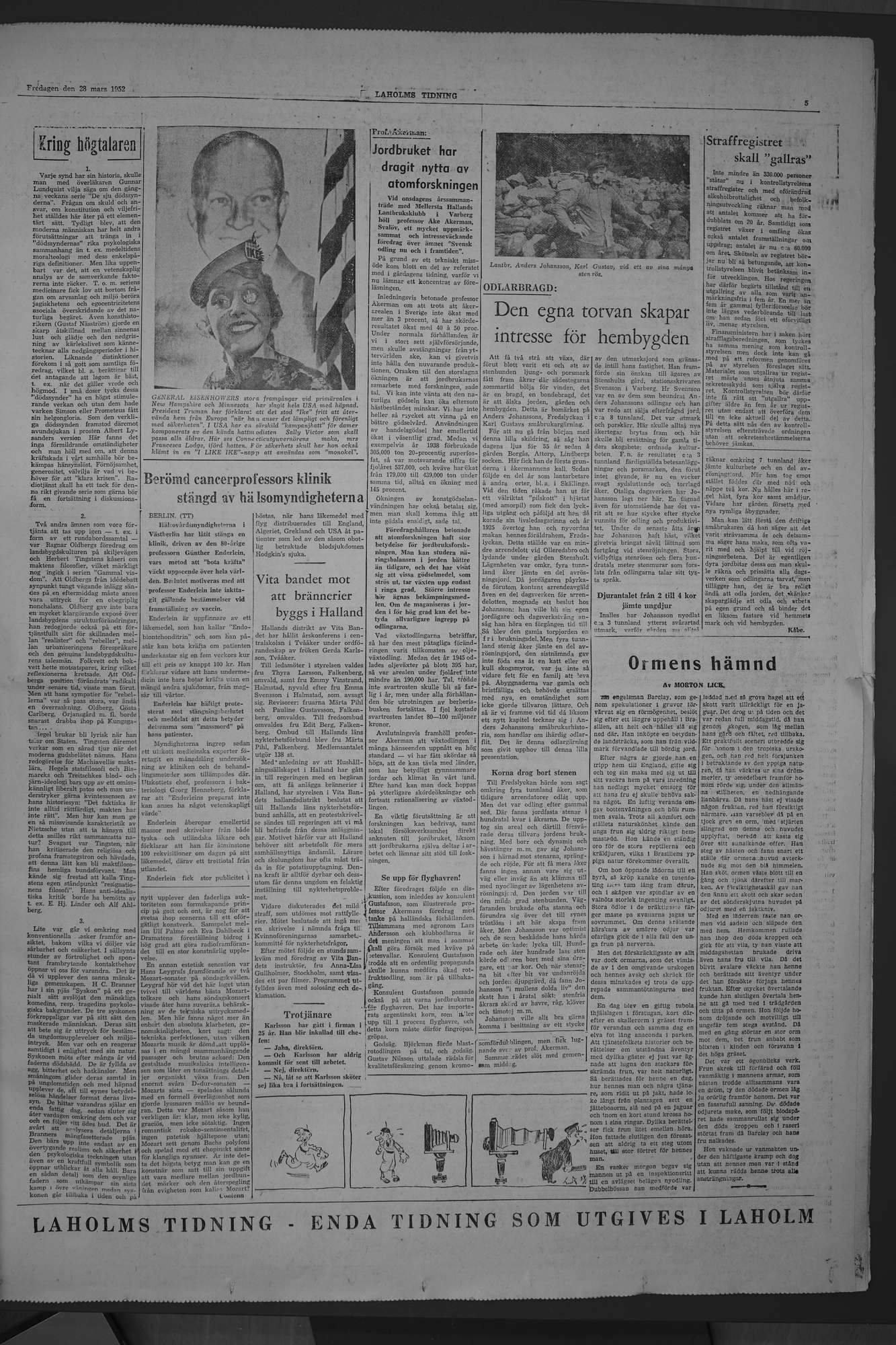 Laholms Tidning Fredag 28 mars 1952, sida 5