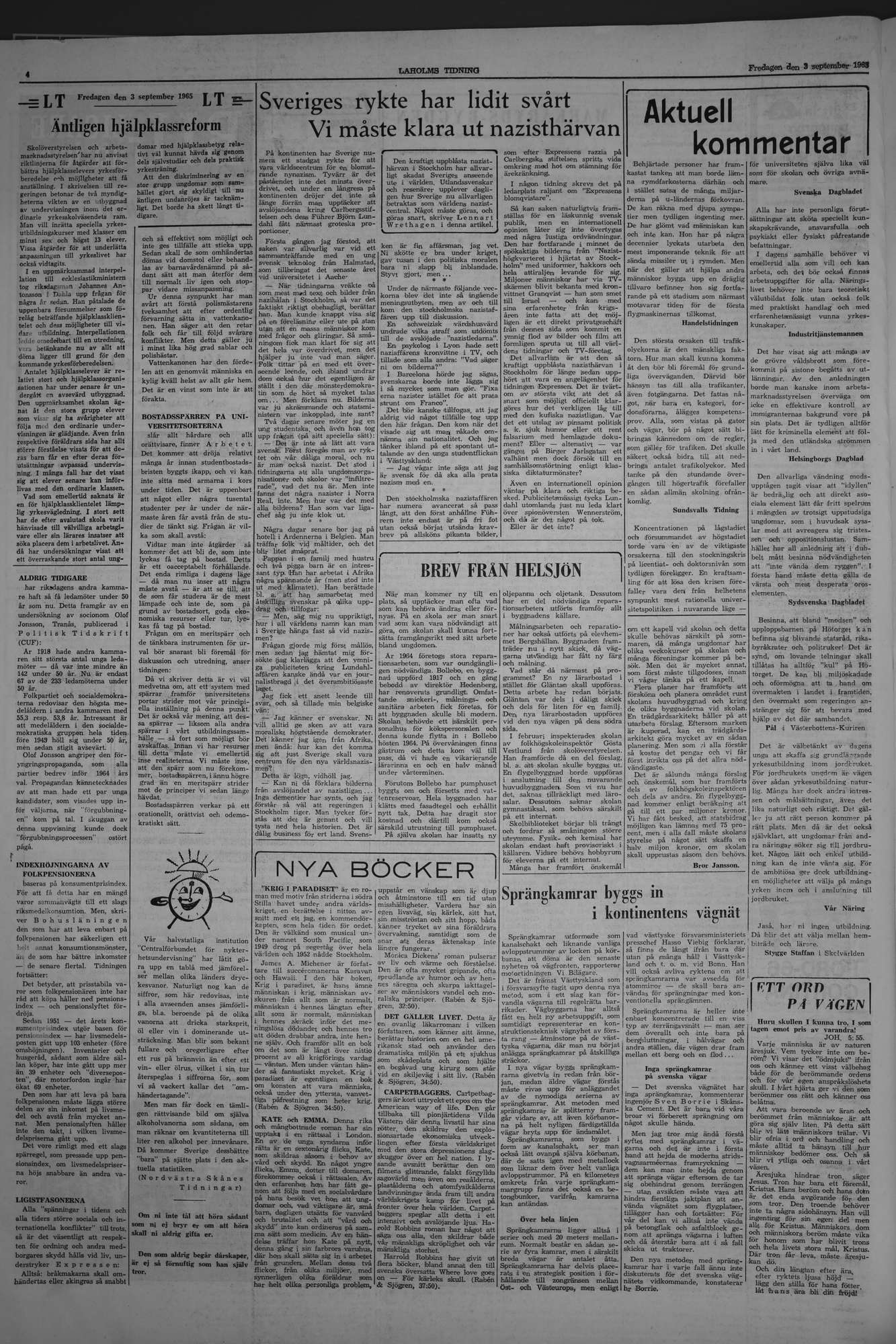 Laholms Tidning Fredag 3 september 1965, sida 4