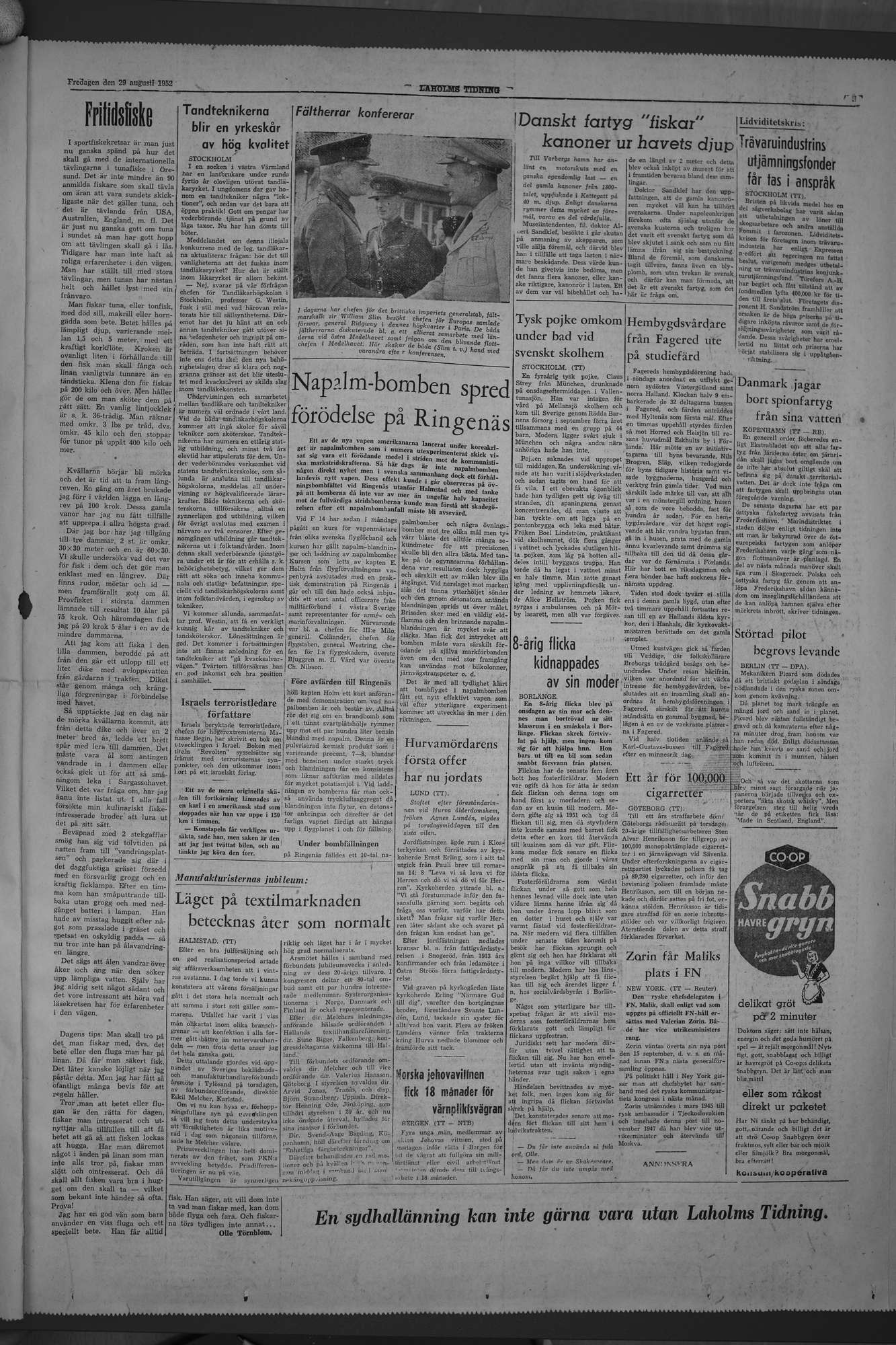 Laholms Tidning Fredag 29 augusti 1952, sida 5
