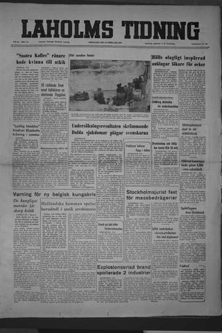 Förstasidan, Fredag 29 februari 1952