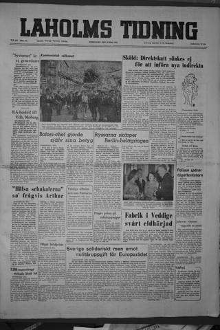 Förstasidan, Torsdag 29 maj 1952