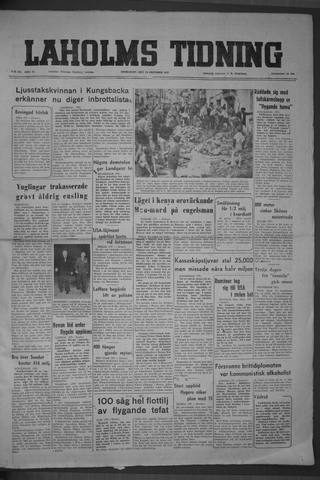 Förstasidan, Onsdag 29 oktober 1952