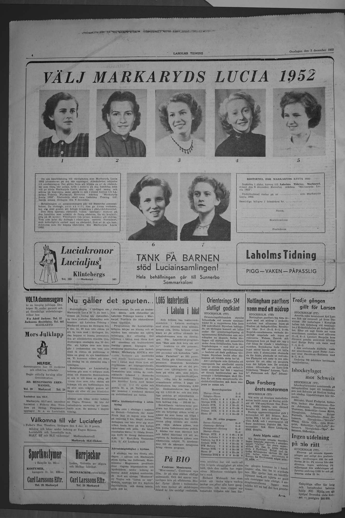 Laholms Tidning Onsdag 3 december 1952, sida 4