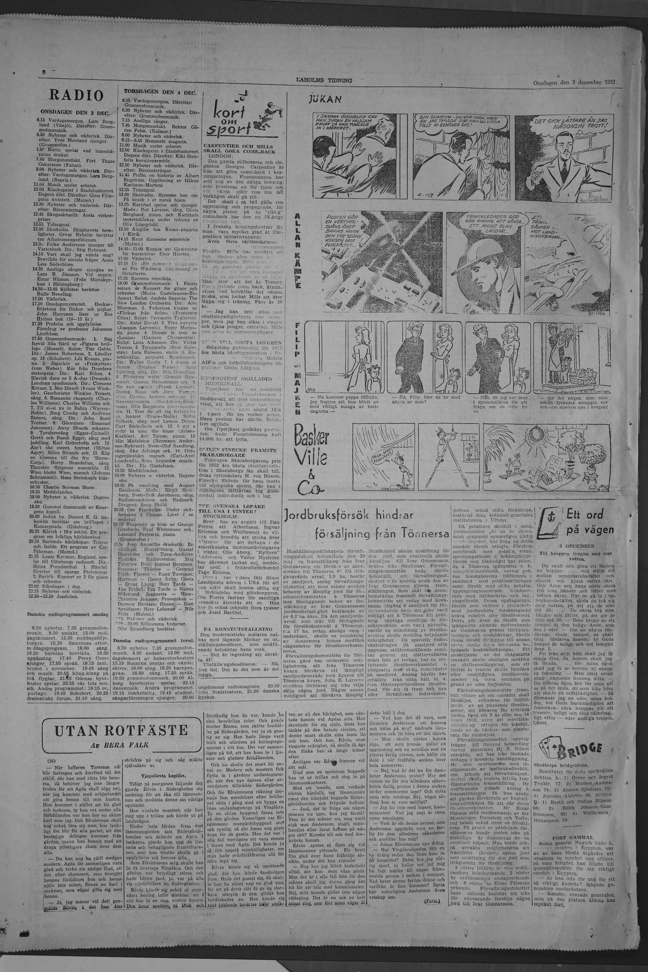 Laholms Tidning Onsdag 3 december 1952, sida 8