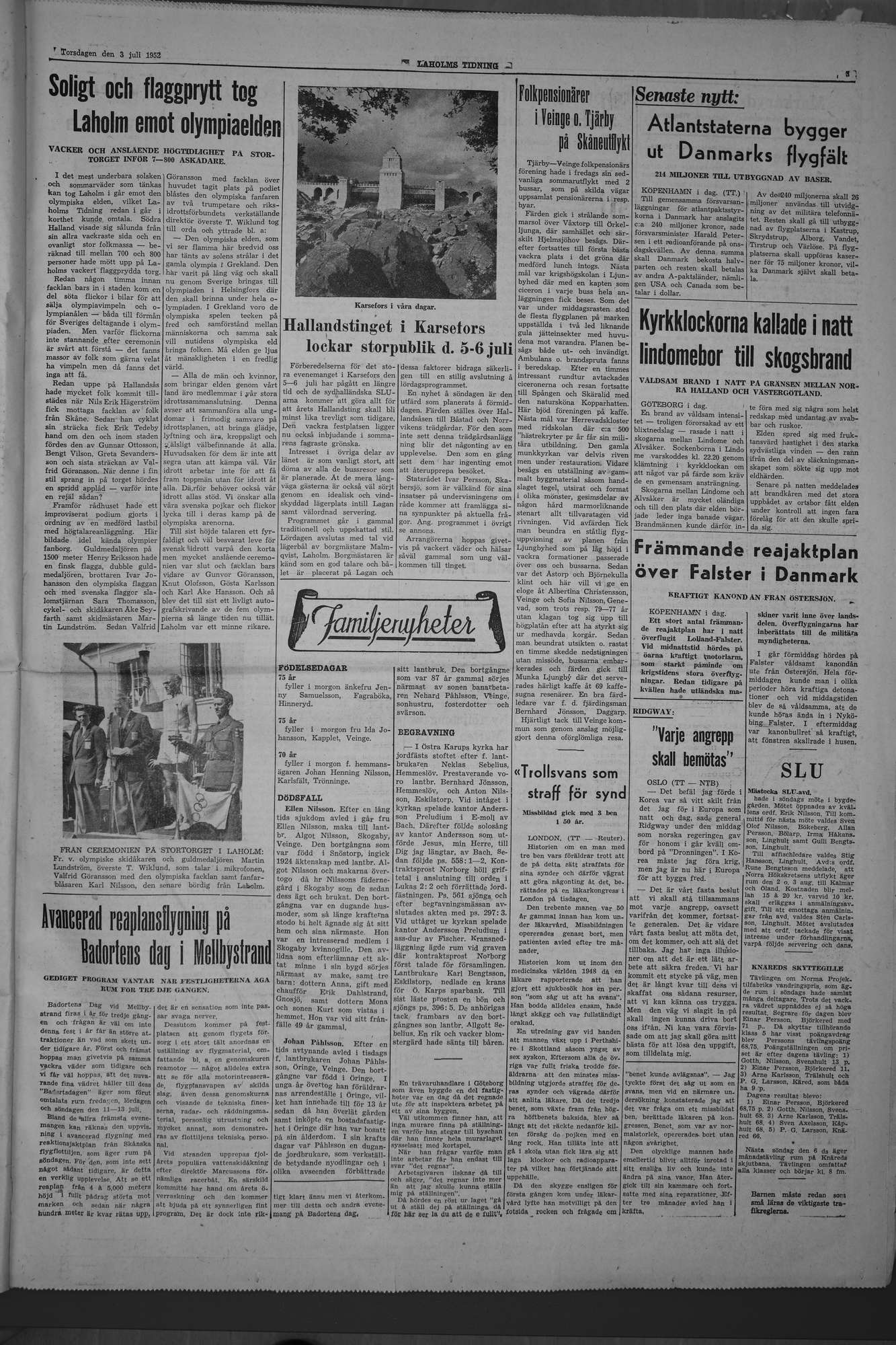 Laholms Tidning Torsdag 3 juli 1952, sida 3