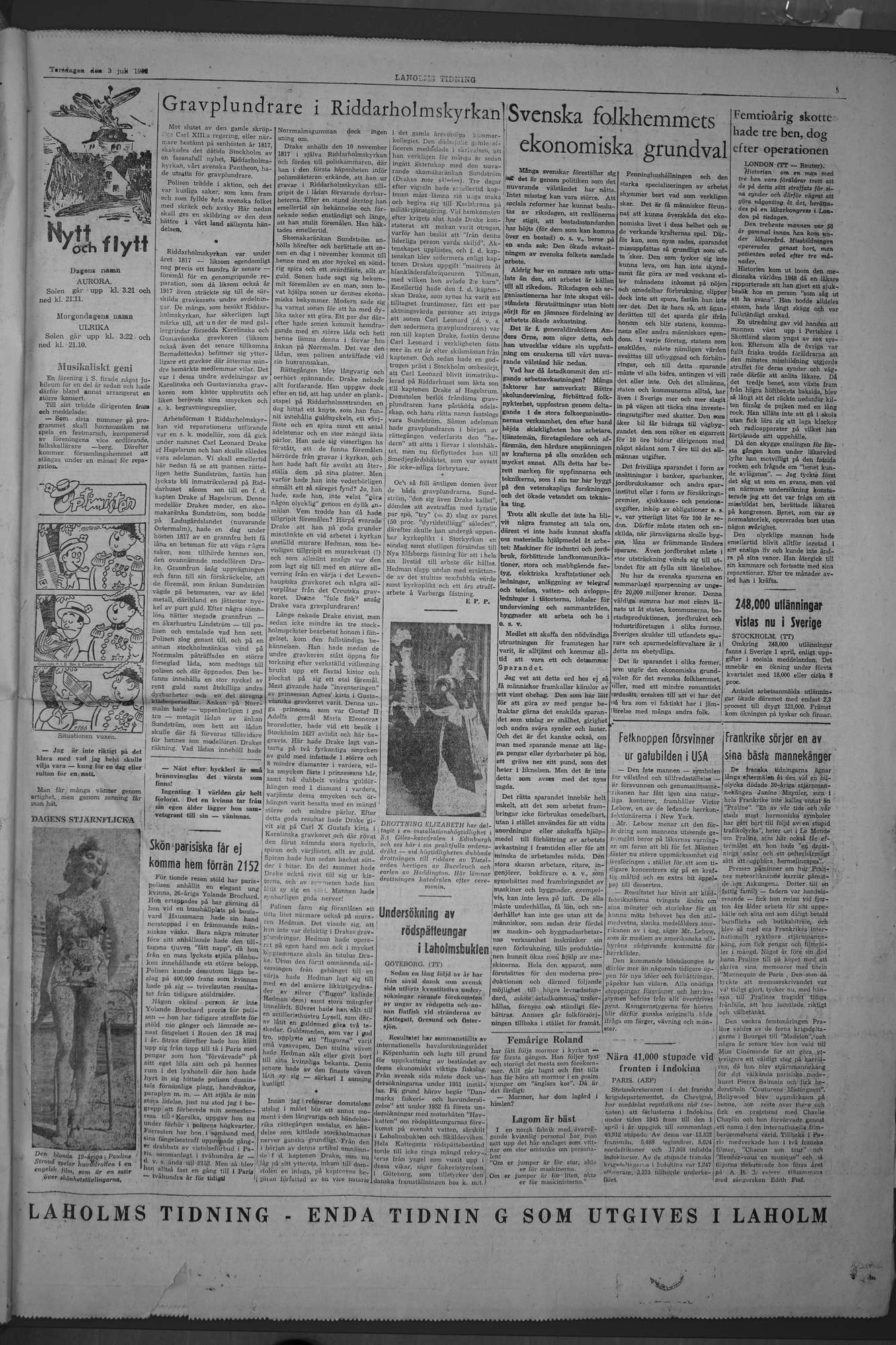 Laholms Tidning Torsdag 3 juli 1952, sida 5