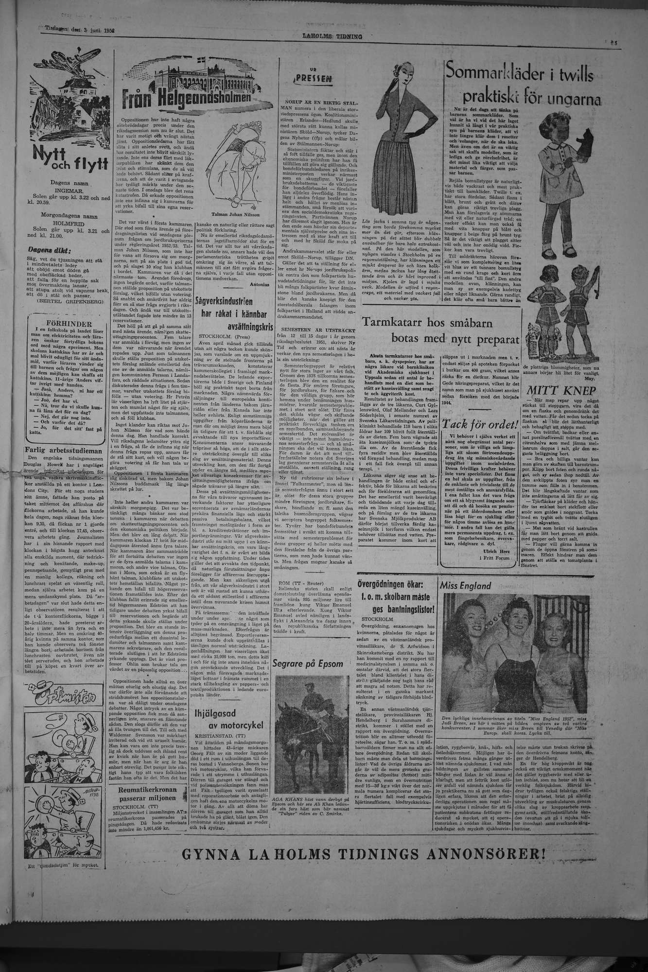 Laholms Tidning Tisdag 3 juni 1952, sida 5
