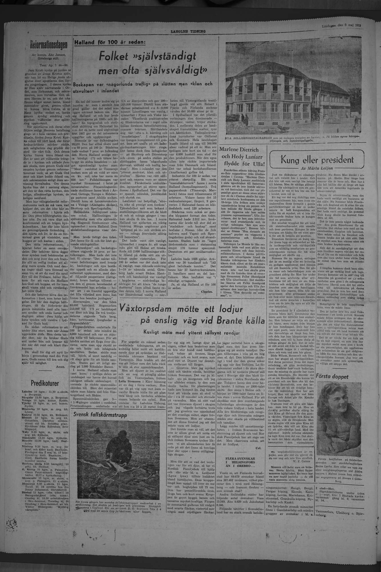 Laholms Tidning Lördag 3 maj 1952, sida 6