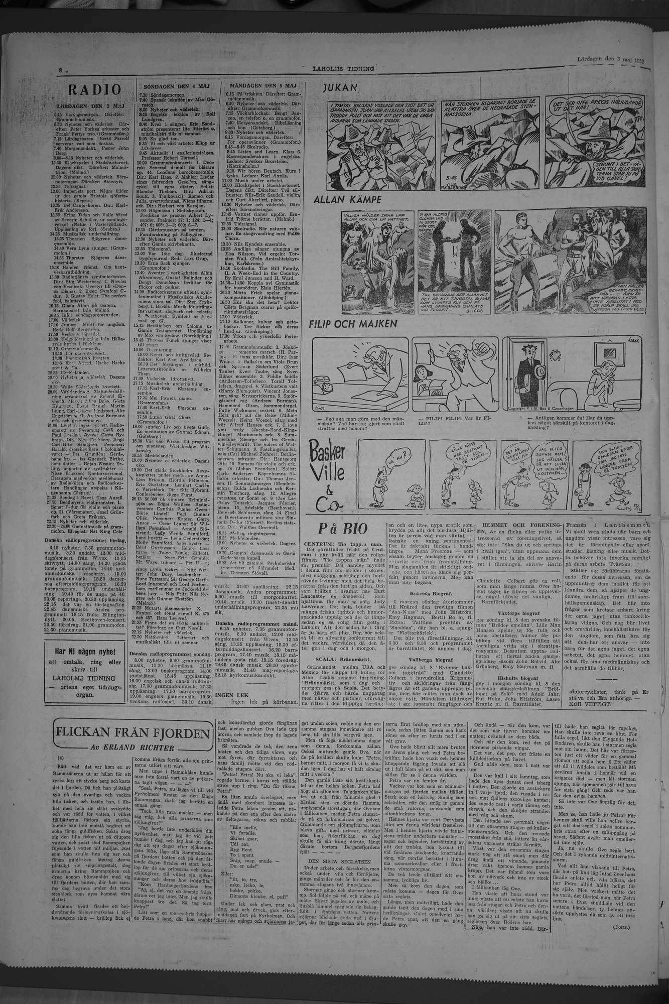 Laholms Tidning Lördag 3 maj 1952, sida 8