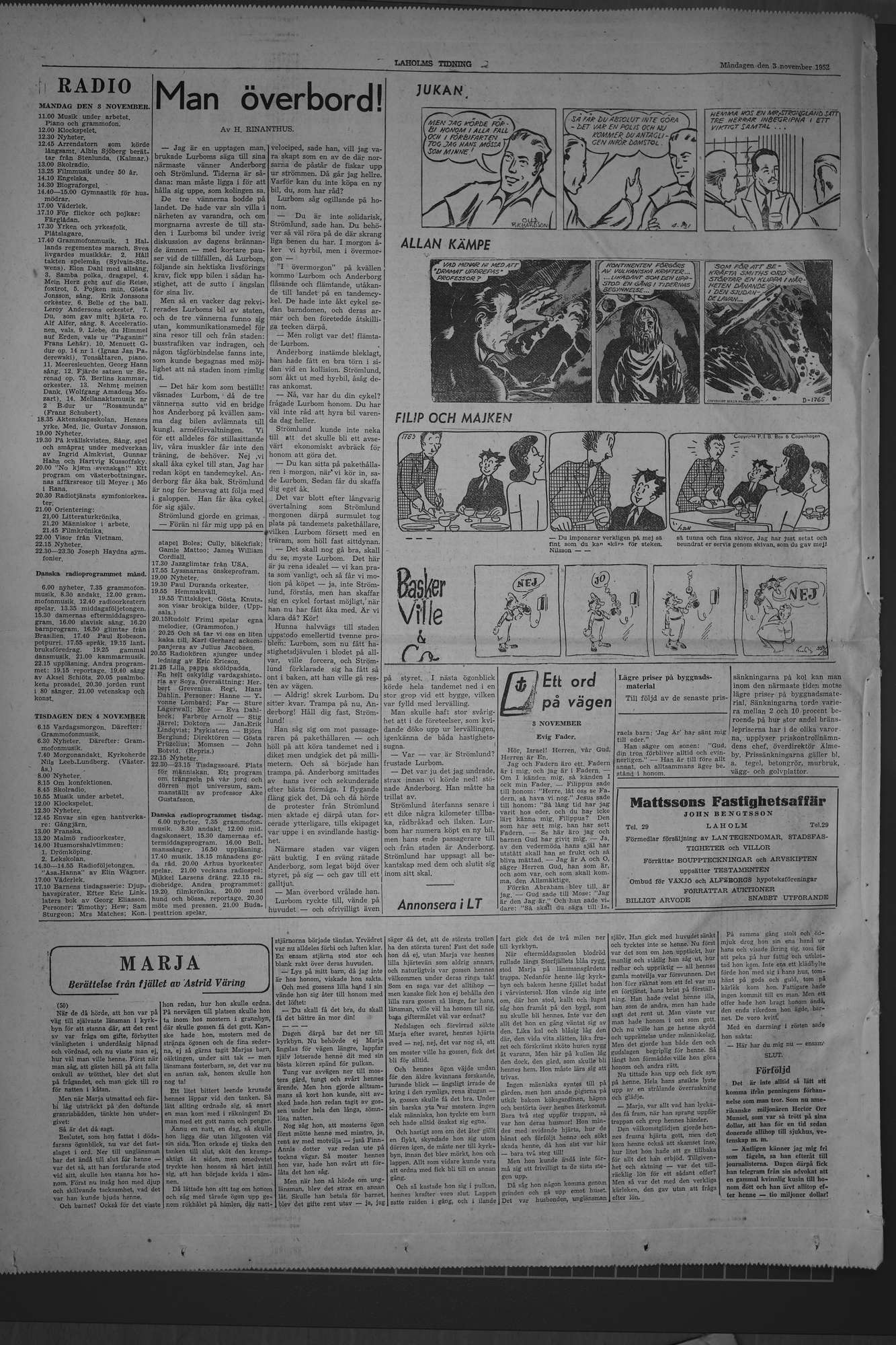 Laholms Tidning Måndag 3 november 1952, sida 6
