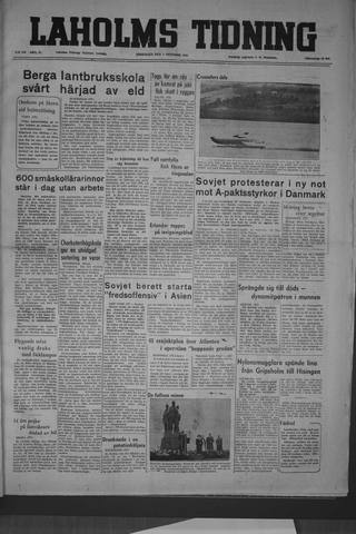 Förstasidan, Fredag 3 oktober 1952