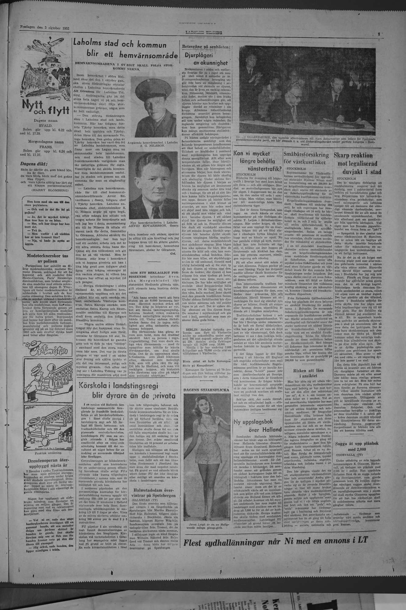 Laholms Tidning Fredag 3 oktober 1952, sida 5