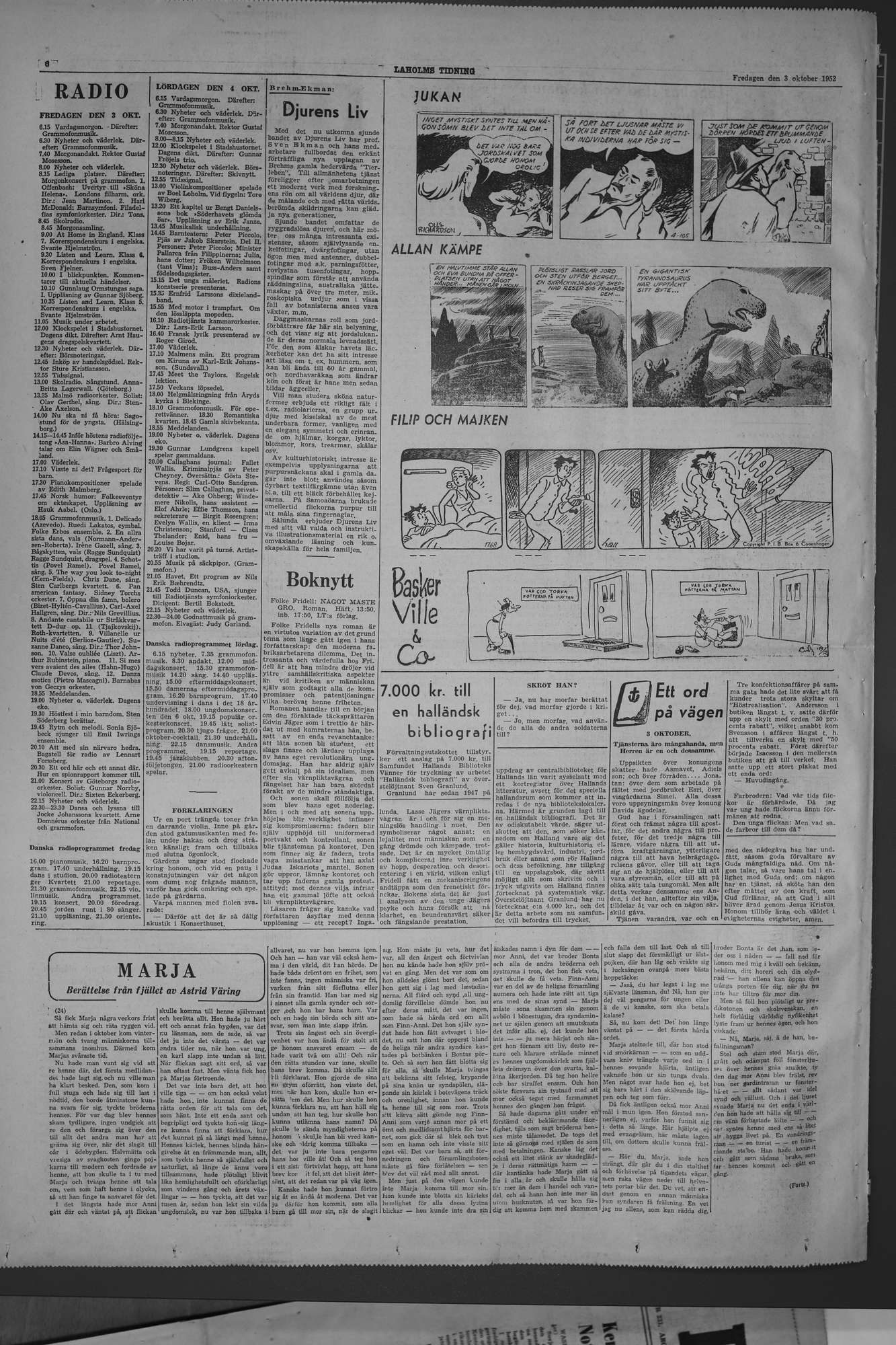 Laholms Tidning Fredag 3 oktober 1952, sida 6