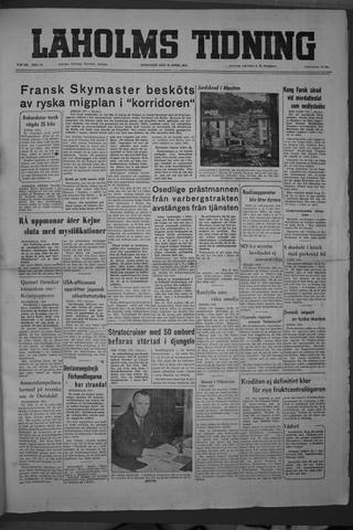 Förstasidan, Onsdag 30 april 1952