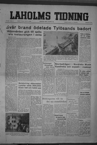 Förstasidan, Lördag 30 augusti 1952