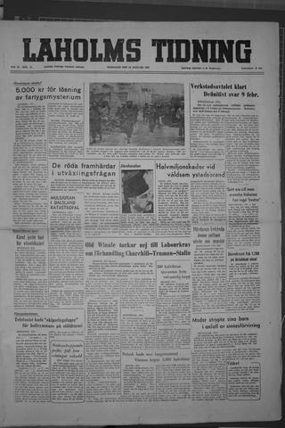 Förstasidan, Onsdag 30 januari 1952