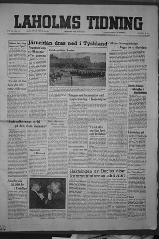 Förstasidan, Fredag 30 maj 1952
